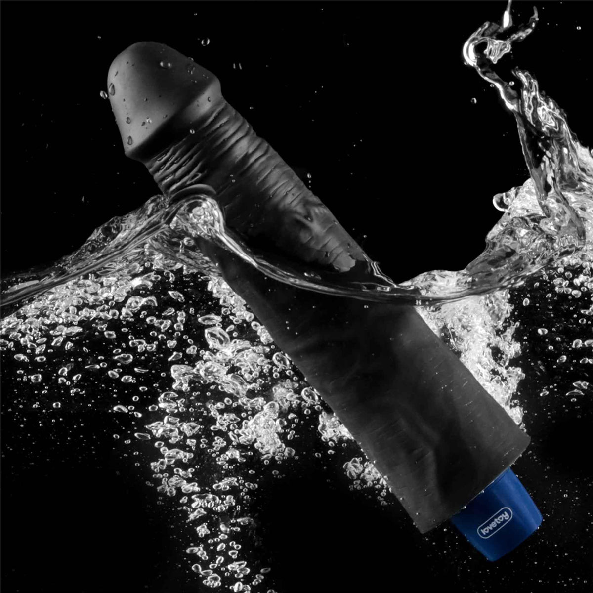 14-Realistyczne dildo wibrujące Lovetoy Softee czarne USB 24 cm-14