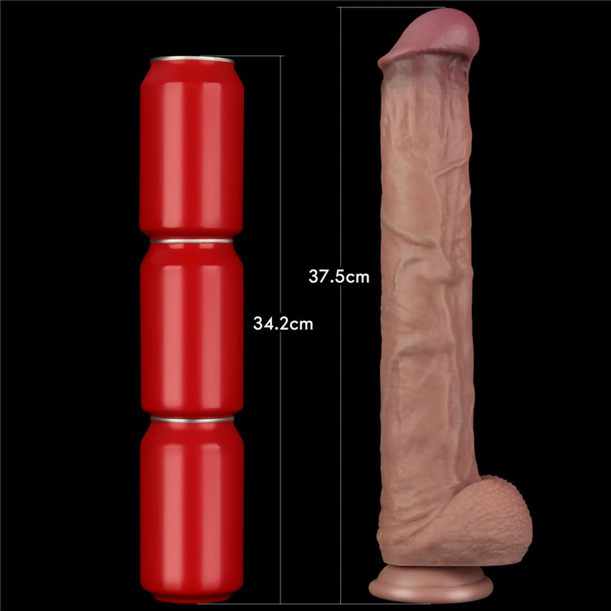 14-14.5'' Dual Layered Bendable Silicone Cock XXL(Flesh)-14