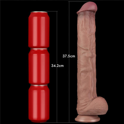 14-14.5'' Dual Layered Bendable Silicone Cock XXL(Flesh)-14