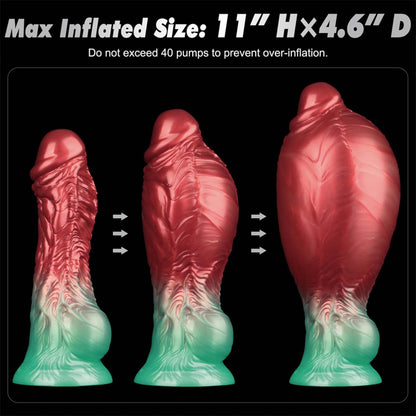 16-8'' Dual Density Silicone Inflatable Dildo-16