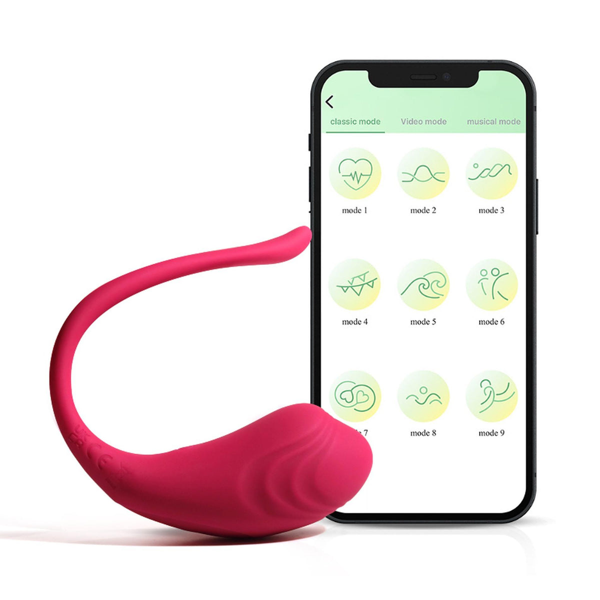 16-Jajeczko wibrujące App Love z aplikacją czerwone silikonowe 9,6 cm-16