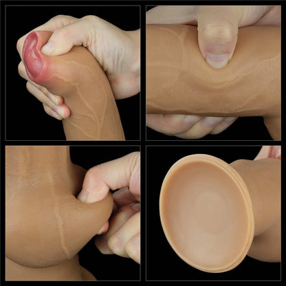 16-Dildo realistyczne dwuwarstwowe silikonowe Lovetoy z uchwytem 28 cm-16