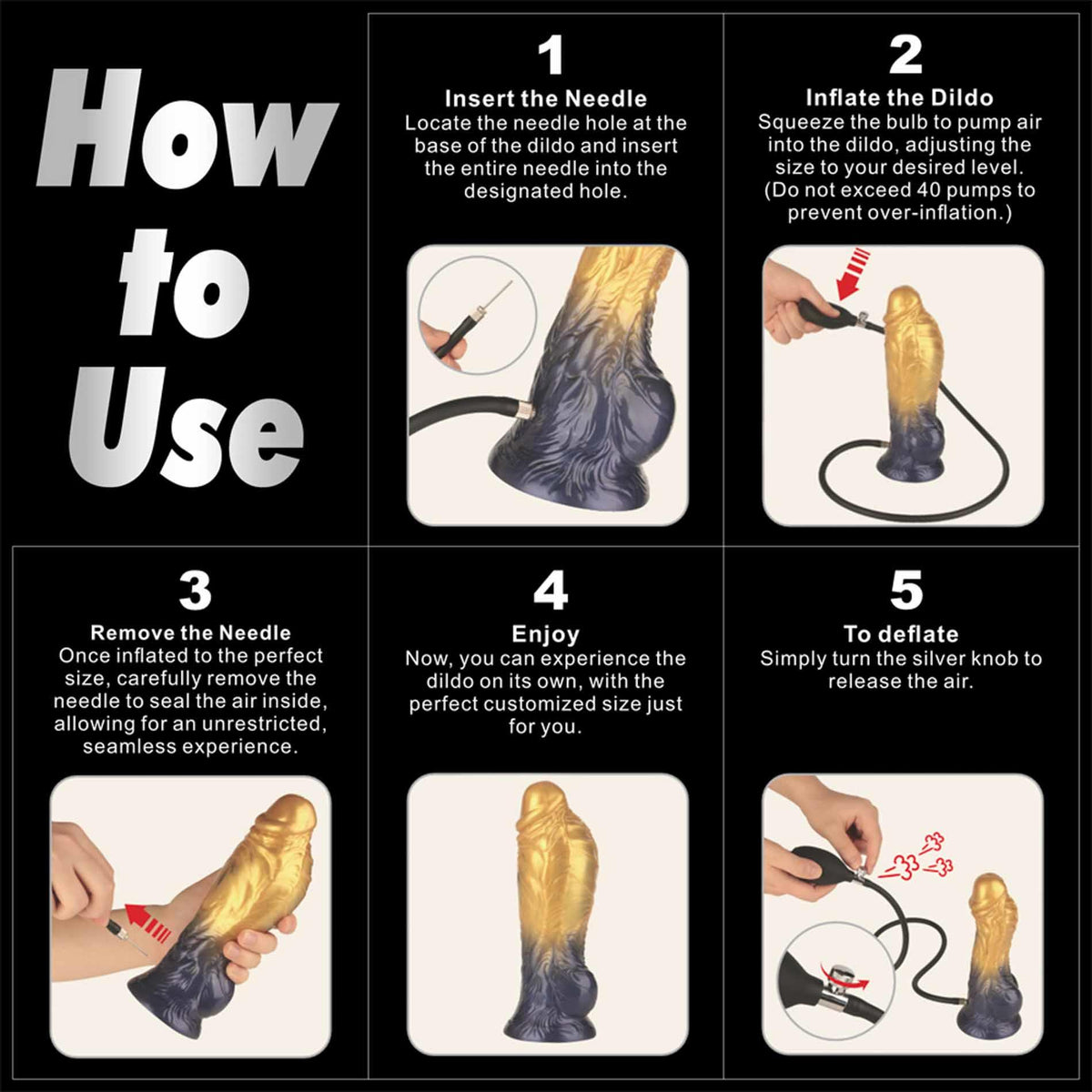 14-8'' Dual Density Silicone Inflatable Dildo-14