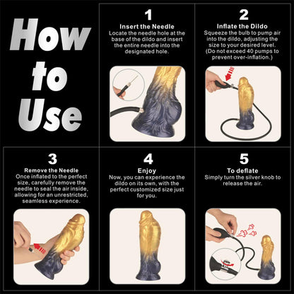 14-8'' Dual Density Silicone Inflatable Dildo-14