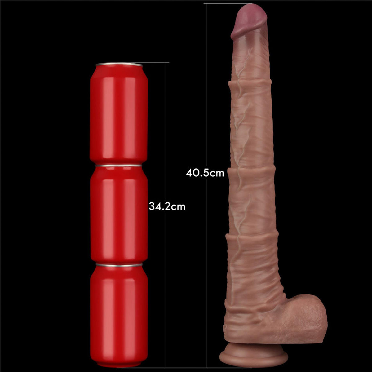 14-16'' Dual Layered Bendable Silicone Cock XXL(Flesh)-14