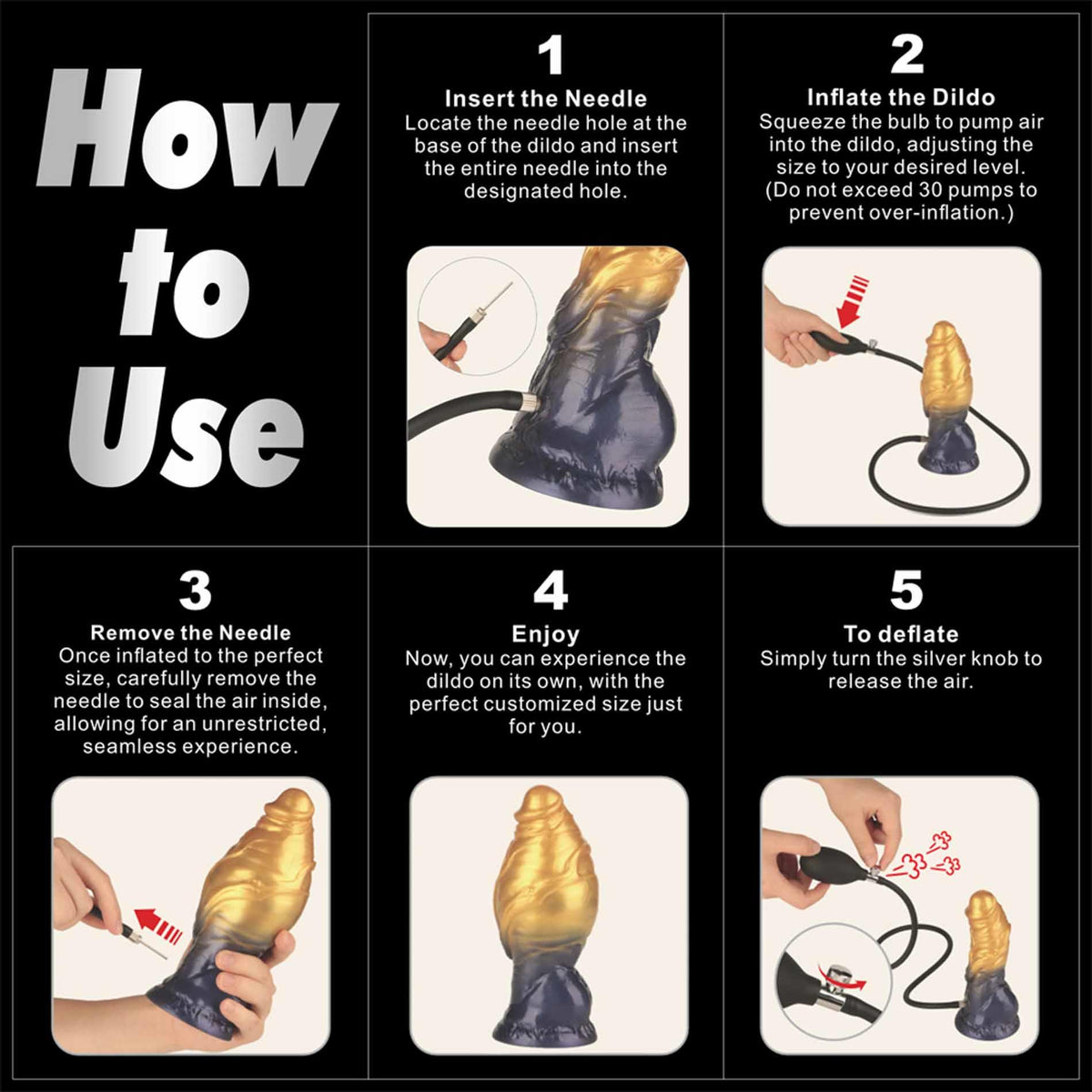 15-7.5'' Dual Density Silicone Inflatable Dildo-15