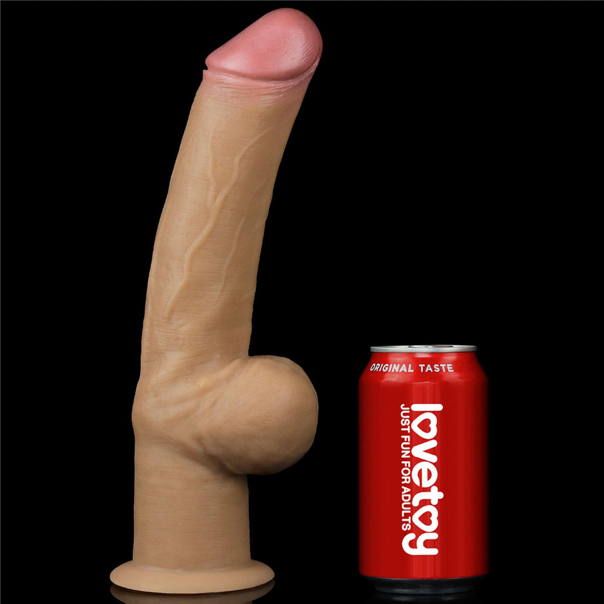 14-Dildo realistyczne dwuwarstwowe silikonowe z uchwytem Lovetoy 30 cm-14