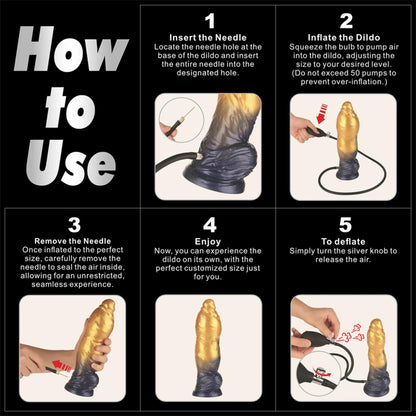 14-10'' Dual Density Silicone Inflatable Dildo-14