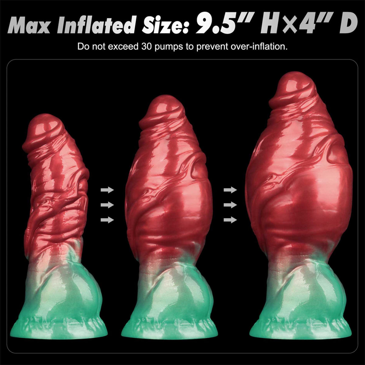 14-7.5'' Dual Density Silicone Inflatable Dildo-14