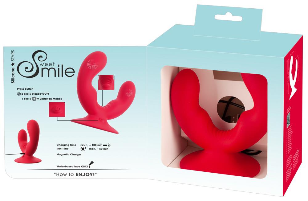 15-Wibrator podwójny Sweet Smile z przyssawką USB-15
