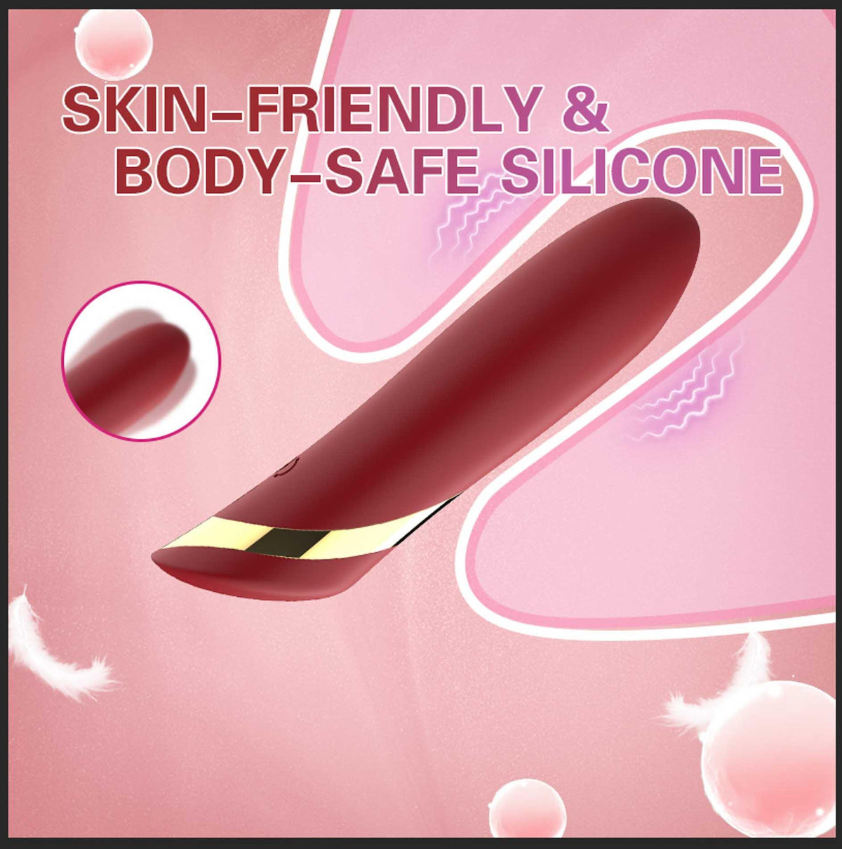 21-Wibrator szminkowy silikonowy czerwony B Series Cute USB 10 cm-21