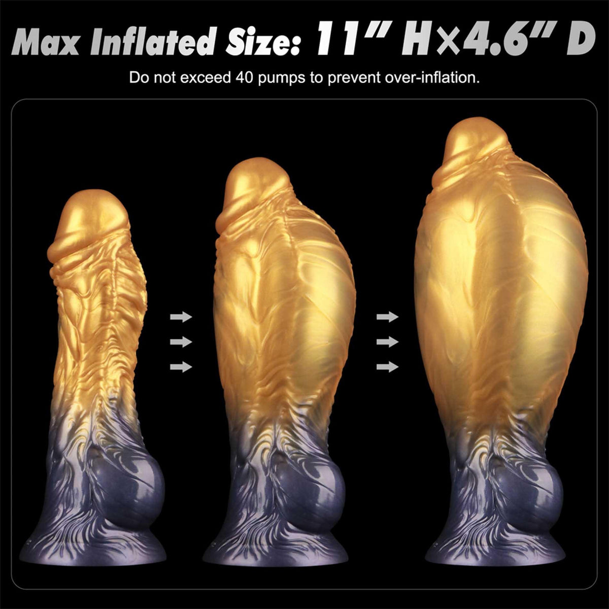 17-8'' Dual Density Silicone Inflatable Dildo-17