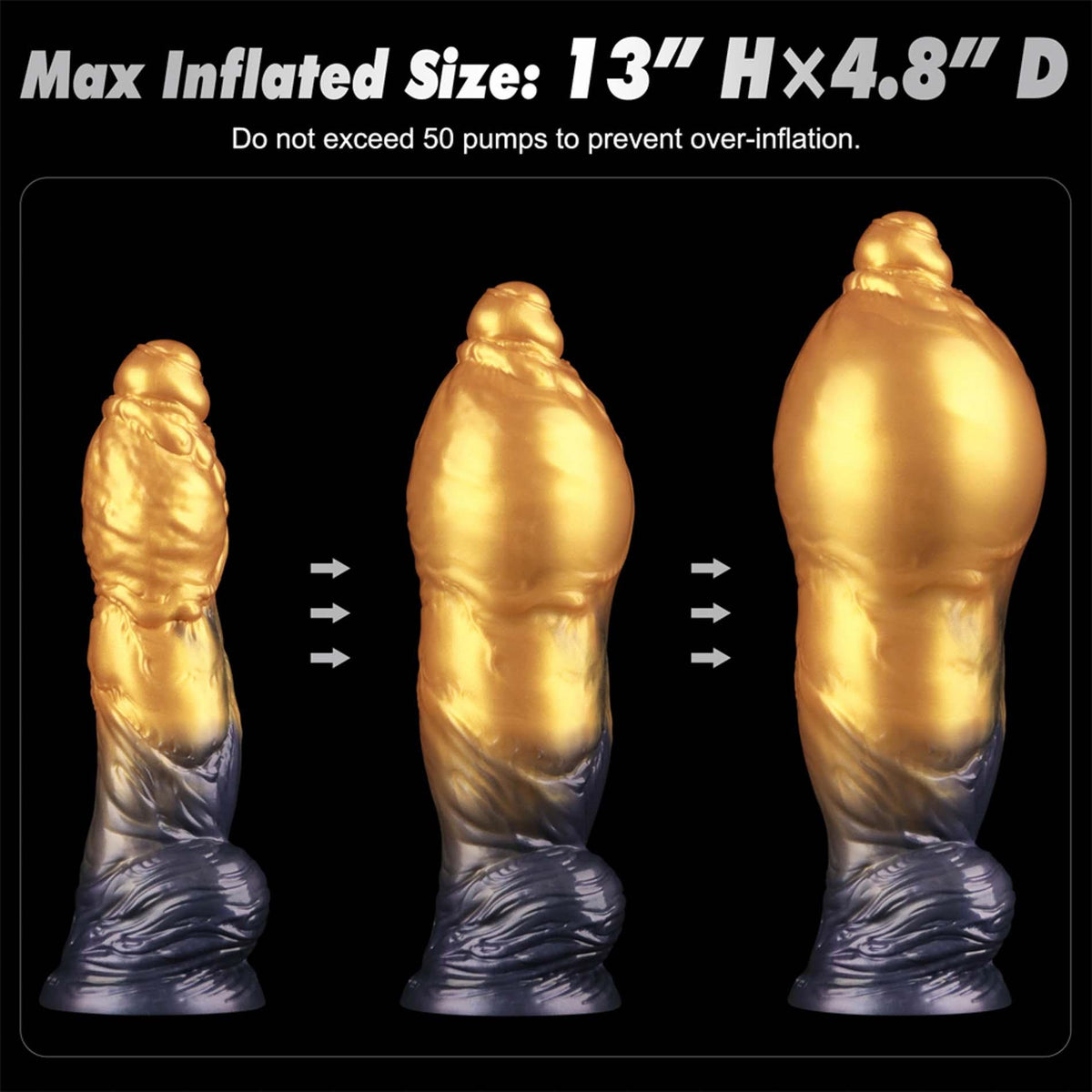 15-10'' Dual Density Silicone Inflatable Dildo-15