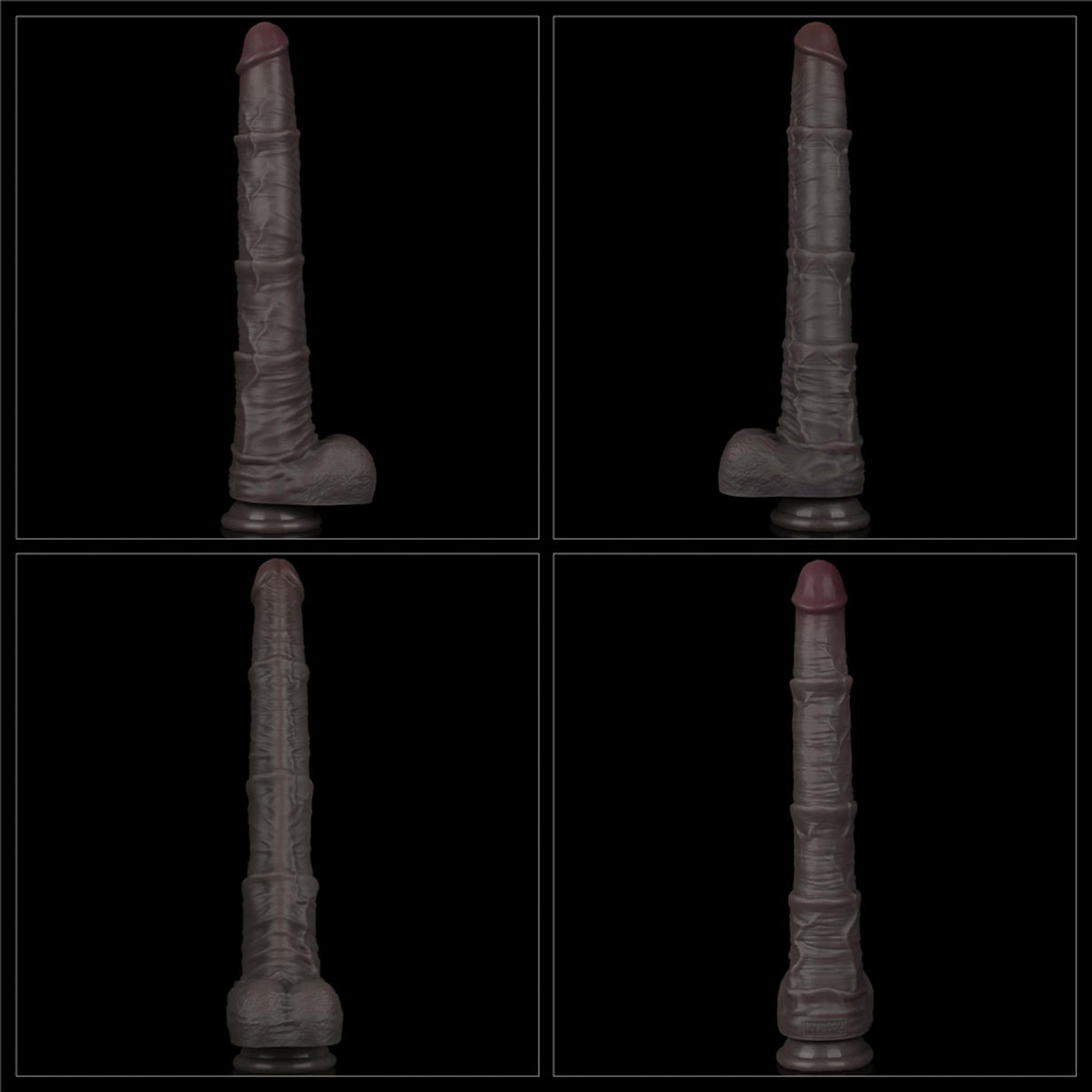 15-16'' Dual Layered Bendable Silicone Cock XXL(Black)-15