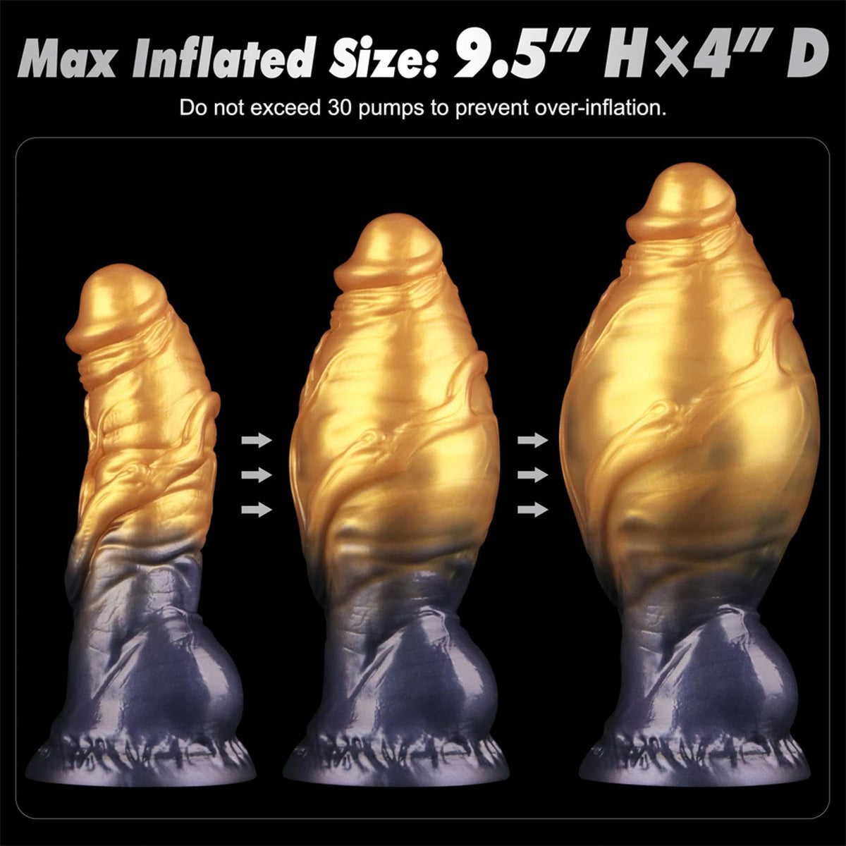 17-7.5'' Dual Density Silicone Inflatable Dildo-17
