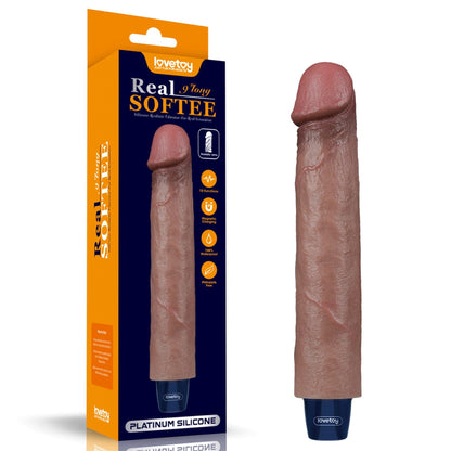 17-9" REAL SOFTEE Rechargeable Silicone Vibrating Dildo-17