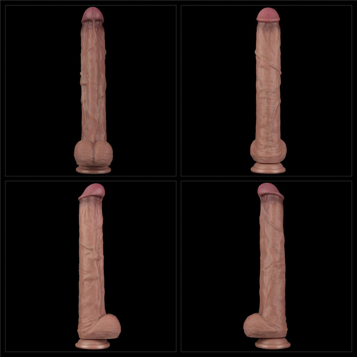 15-14.5'' Dual Layered Bendable Silicone Cock XXL(Flesh)-15