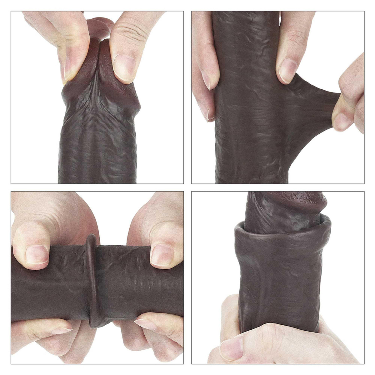 15-9'' Sliding Skin Dual Layer Dong - Black-15