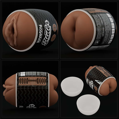 15-Masturbator dwustronny Lovetoy anus i pochwa brązowy TPE-15