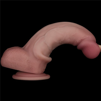 17-8" Vibrating Sliding Skin Pro II Dual Layer Silicone Dong-17