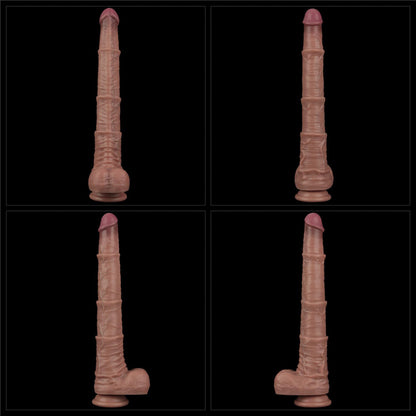 15-16'' Dual Layered Bendable Silicone Cock XXL(Flesh)-15