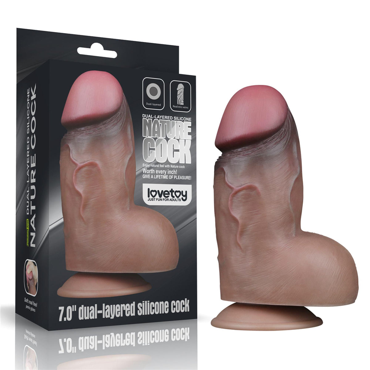 18-7.0'' Dual Layered Platinum Silicone Cock-18