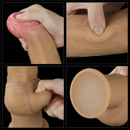 16-Dildo realistyczne dwuwarstwowe silikonowe z uchwytem Lovetoy 30 cm-16