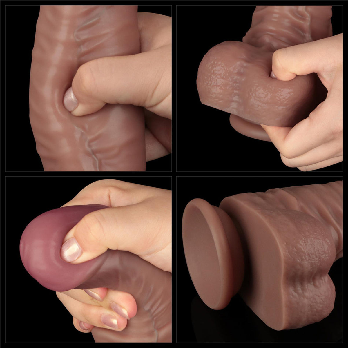 16-16'' Dual Layered Bendable Silicone Cock XXL(Flesh)-16