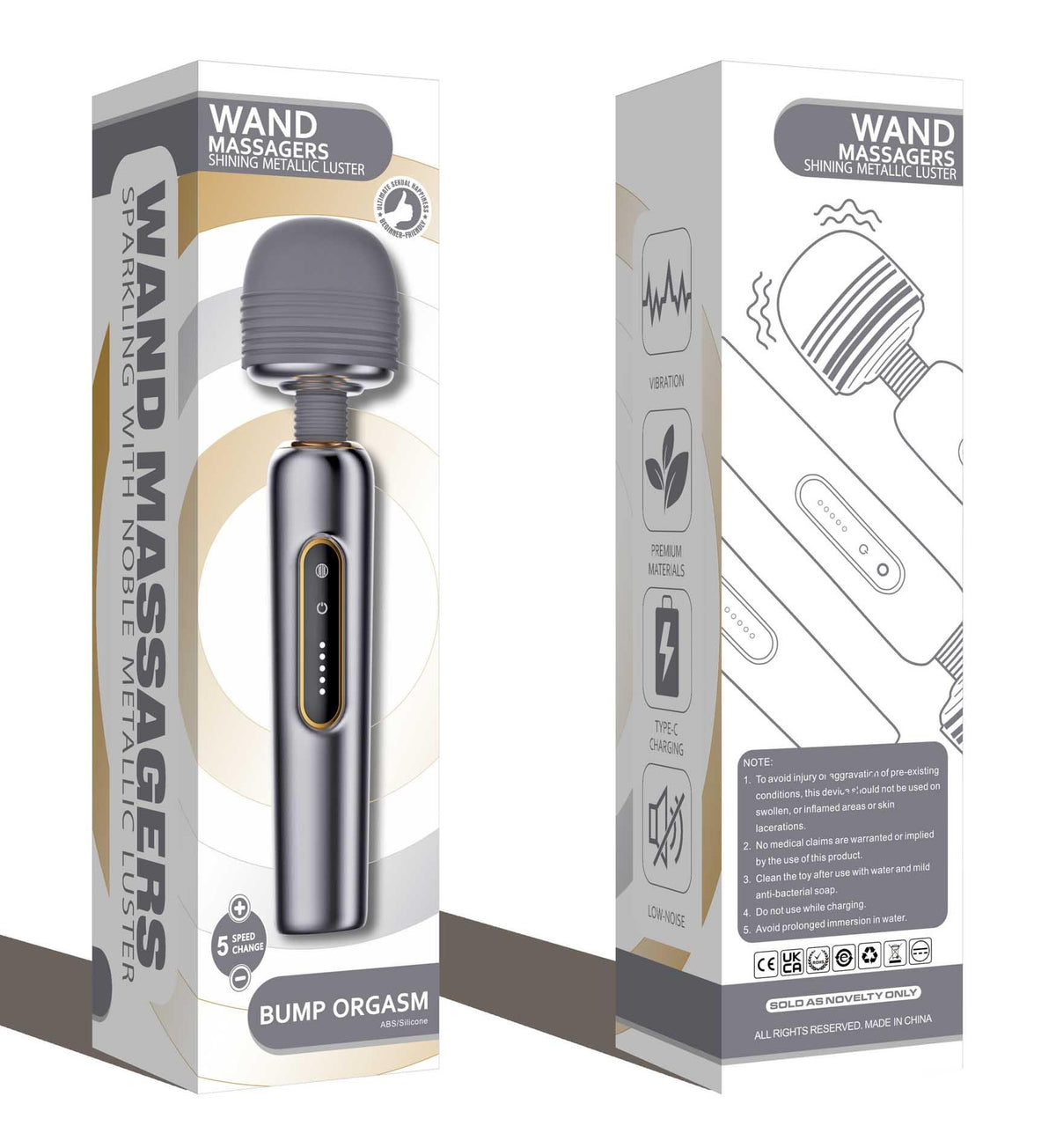 18-Masażer wand metaliczny silikonowy B Series Cute USB 24 cm-18