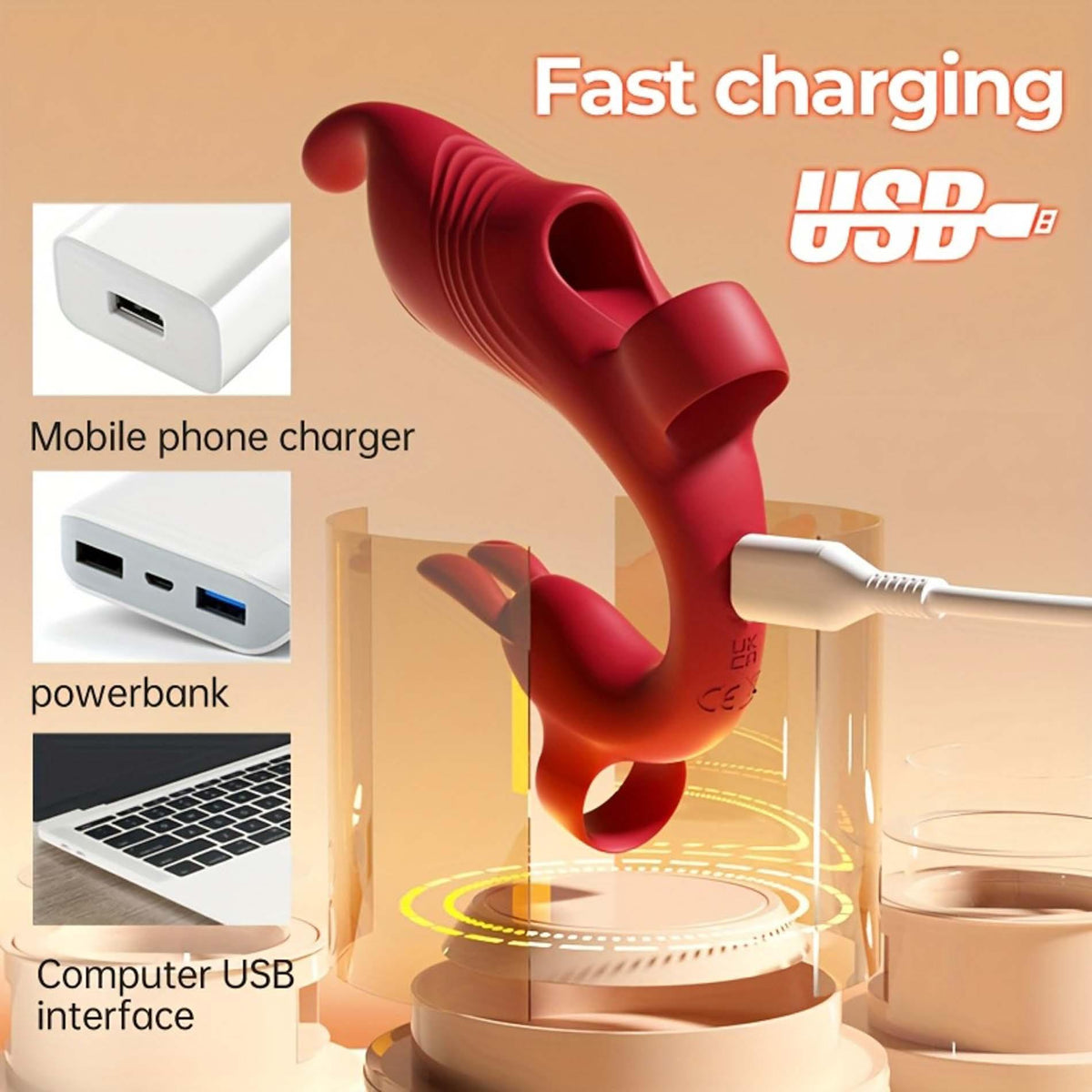 18-Masażer palcowy punktu G B Series Cute silikonowy USB-18