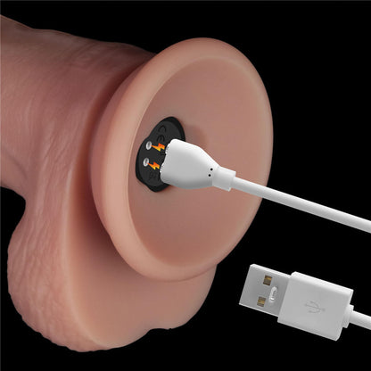20-10" Vibrating Sliding Skin Pro II Dual Layer Silicone Dong-20