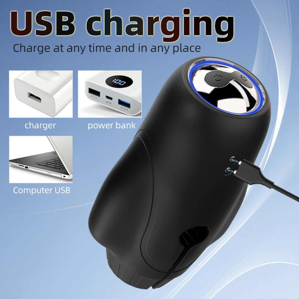 19-Automatyczny masturbator Cyclone Spinner Elite z rotacją i wibracją USB-19
