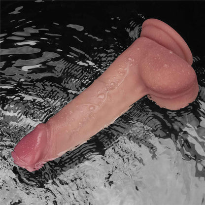 19-8" Vibrating Sliding Skin Pro II Dual Layer Silicone Dong-19