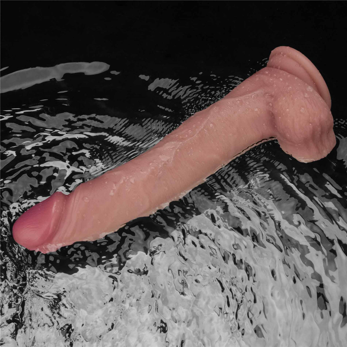 23-10" Vibrating Sliding Skin Pro II Dual Layer Silicone Dong-23