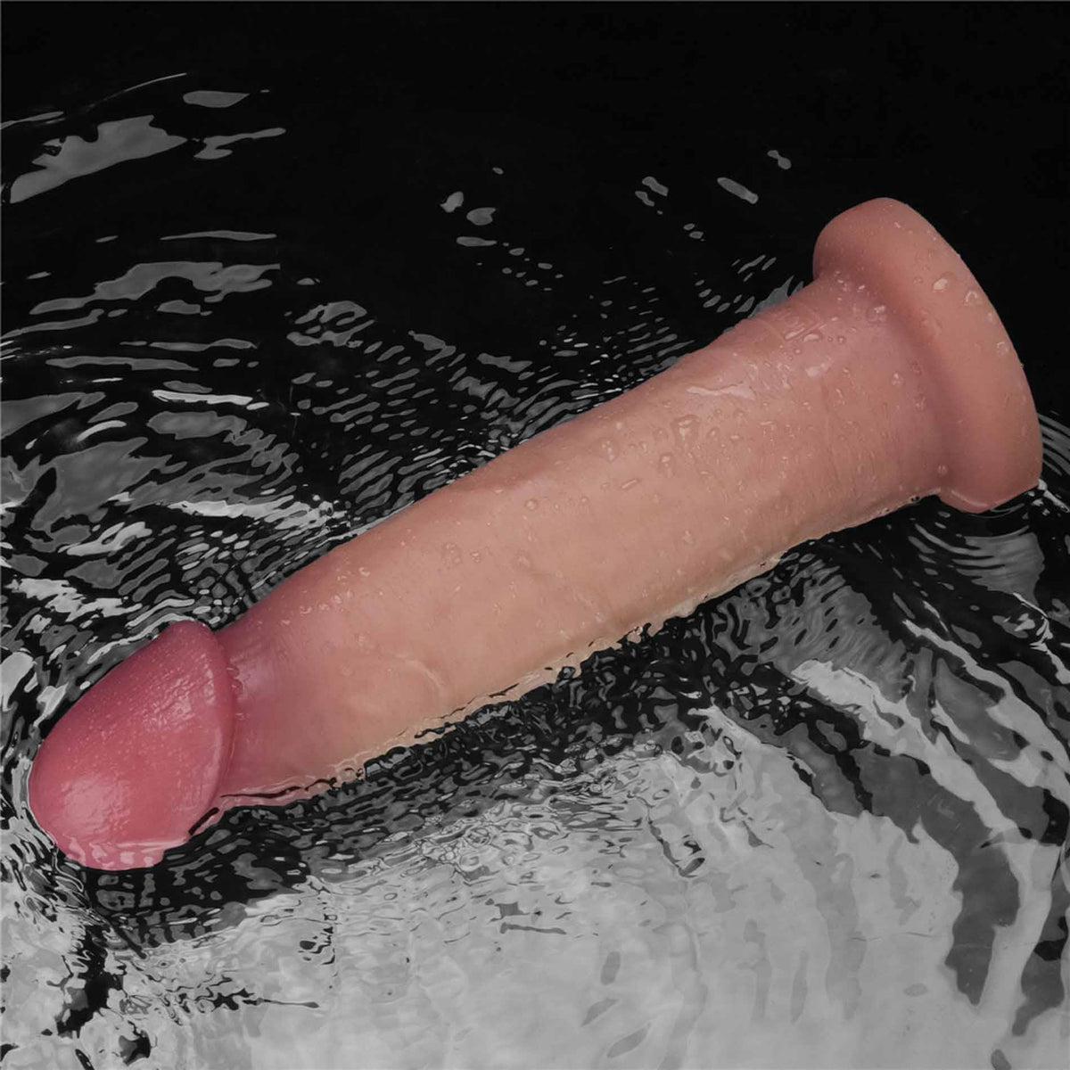 19-9" Vibrating Sliding Skin Pro II Dual Layer Silicone Dong-19