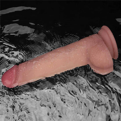 19-8.5" Vibrating Sliding Skin Pro II Dual Layer Silicone Dong-19