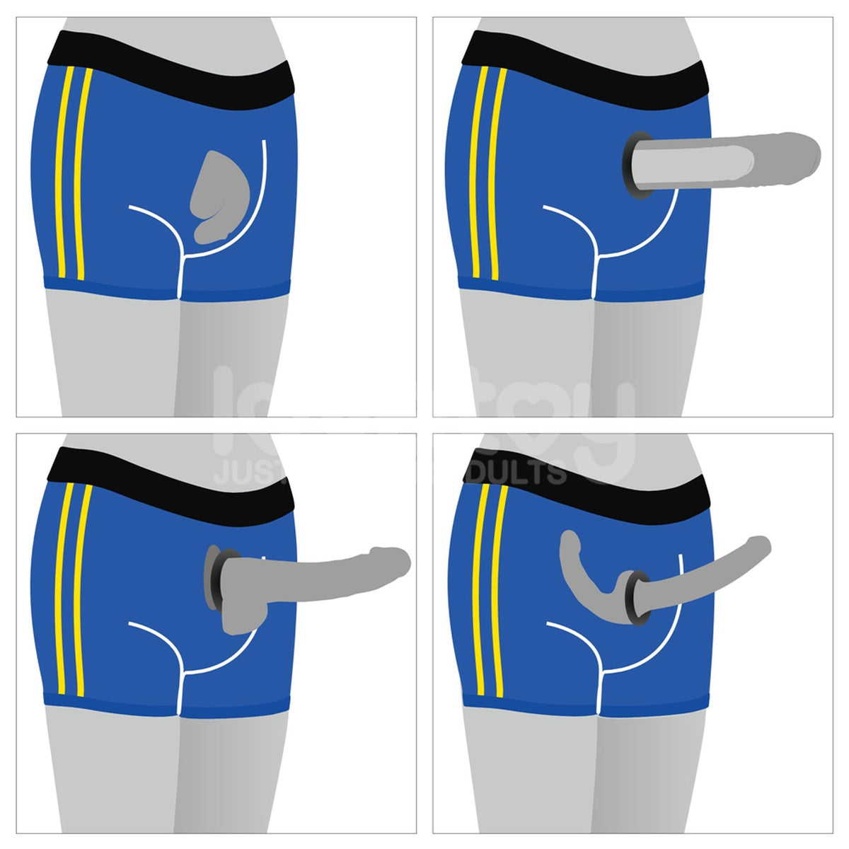 23-Chic Strap-On shorts (36 - 39 inch waist) Blue-23