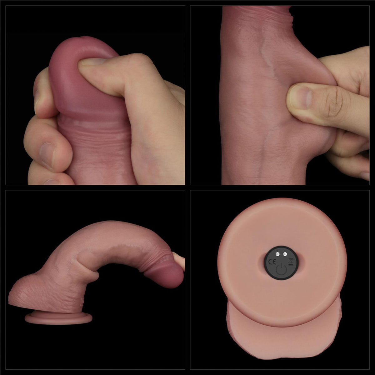 21-8.5" Vibrating Sliding Skin Pro II Dual Layer Silicone Dong-21