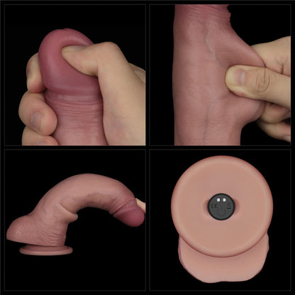 21-8.5" Vibrating Sliding Skin Pro II Dual Layer Silicone Dong-21