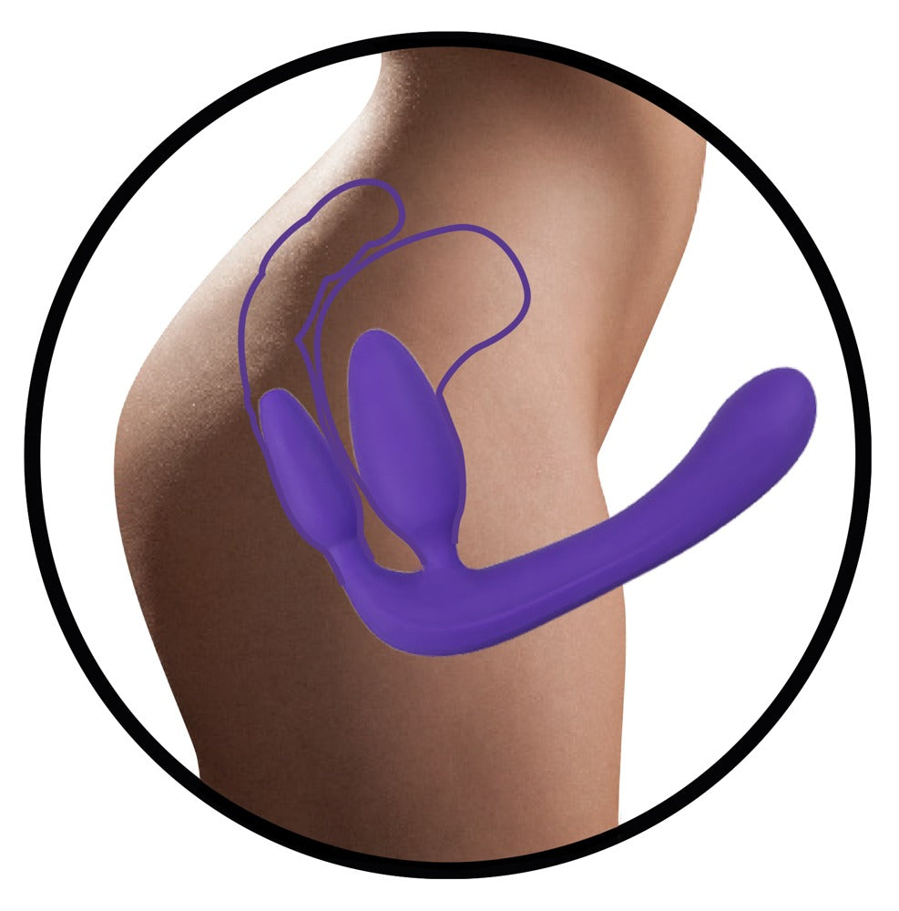 9-Potrójne dildo strap-on penetracja każdej dziurki-9