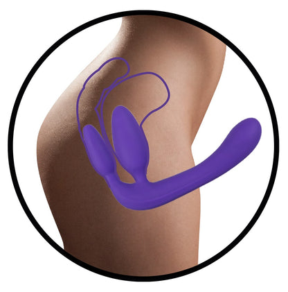 9-Potrójne dildo strap-on penetracja każdej dziurki-9