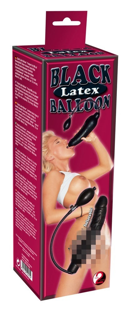1-Nadmuchiwane żylaste dildo czarne gumowe-1