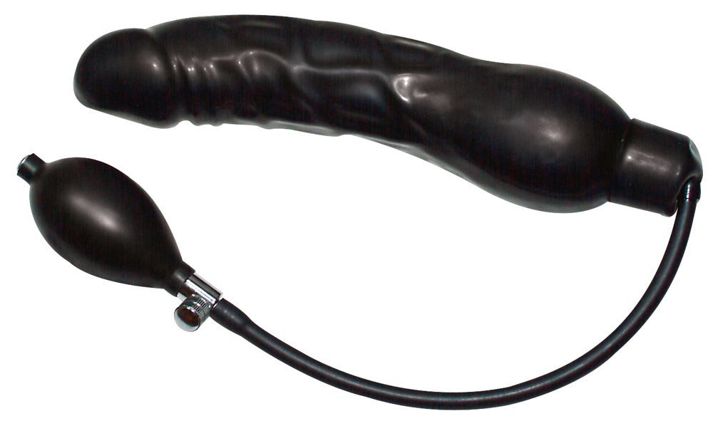 3-Nadmuchiwane żylaste dildo czarne gumowe-3