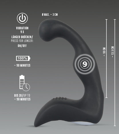 7-Wibrujący masażer prostaty krocza 9 trybów 14cm-7