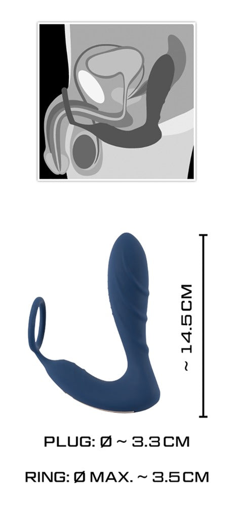6-Wibrujące dildo analne ze stymulacja łechtaczki-6
