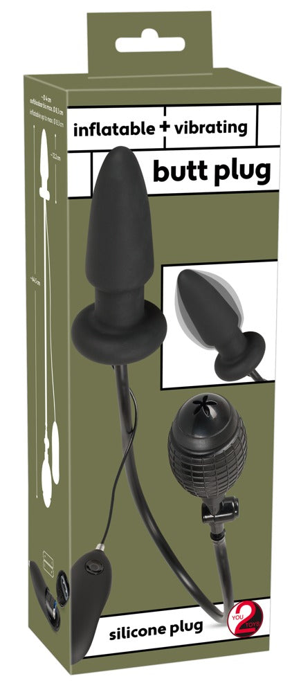2-Wibrujące dildo analne pompka korek zatyczka 12 cm-2