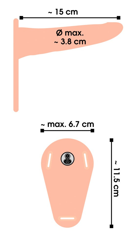 18-Wibrator strap-on uprząż paski 10 trybów 15cm sex-18