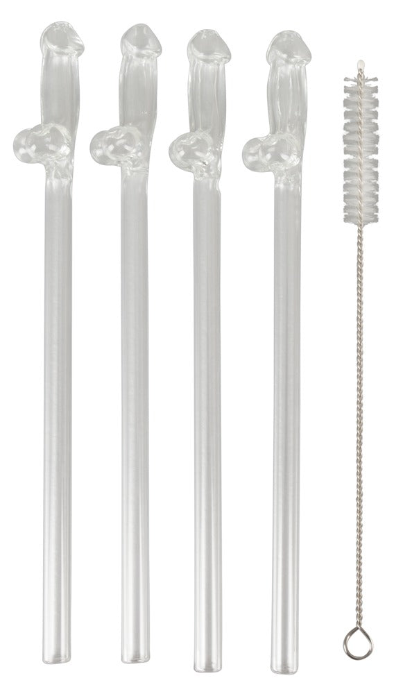 5-Glass Drinking Straw Willy x 4-5