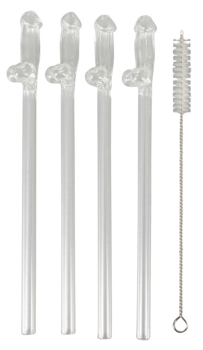 5-Glass Drinking Straw Willy x 4-5