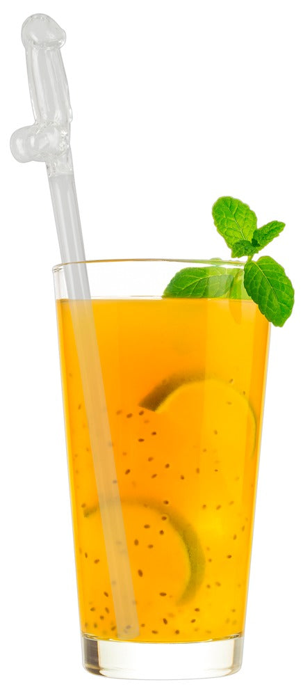 13-Glass Drinking Straw Willy x 4-13